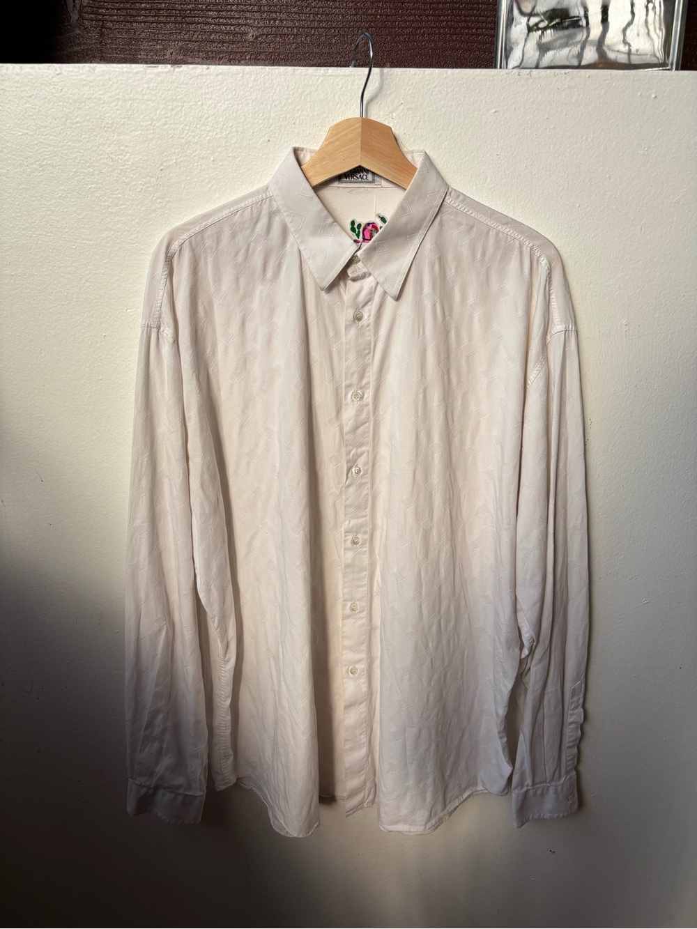 Gianni Versace Men's Classic Long-Sleeve Button-Up Shirt - Cream